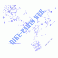 BREMSES, PEDAL AND MASTER CYLINDER MOUNTING   R12TH90DG (49RGRBREMSEFOOT097004X4) für Polaris RANGER 900 DIESEL 2012